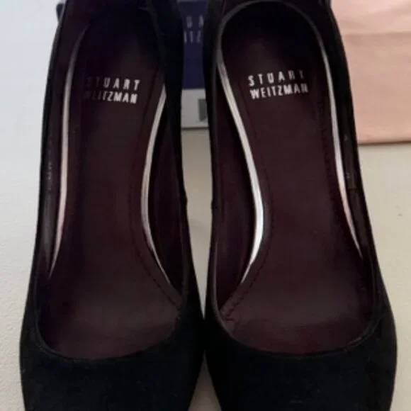 STUART WEITZMAN NOUVEAU BLACK SUEDE 100 MM PUMPS SIZE 6 M - NEW TAGS